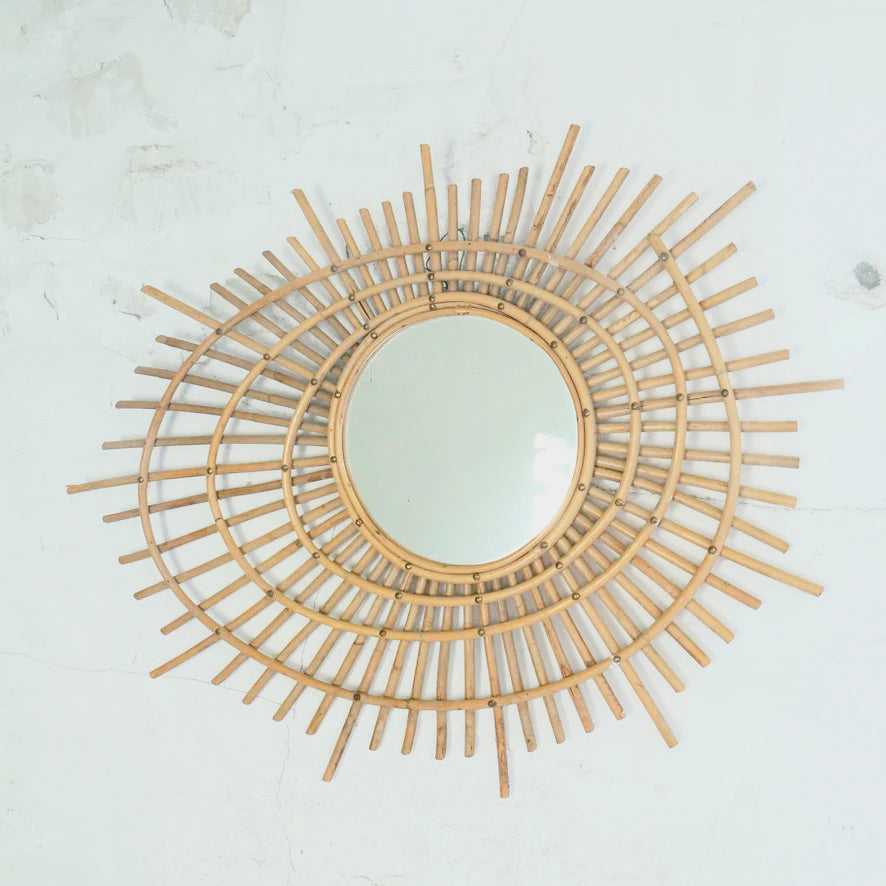 Vintage Rattan Mirror 202502172