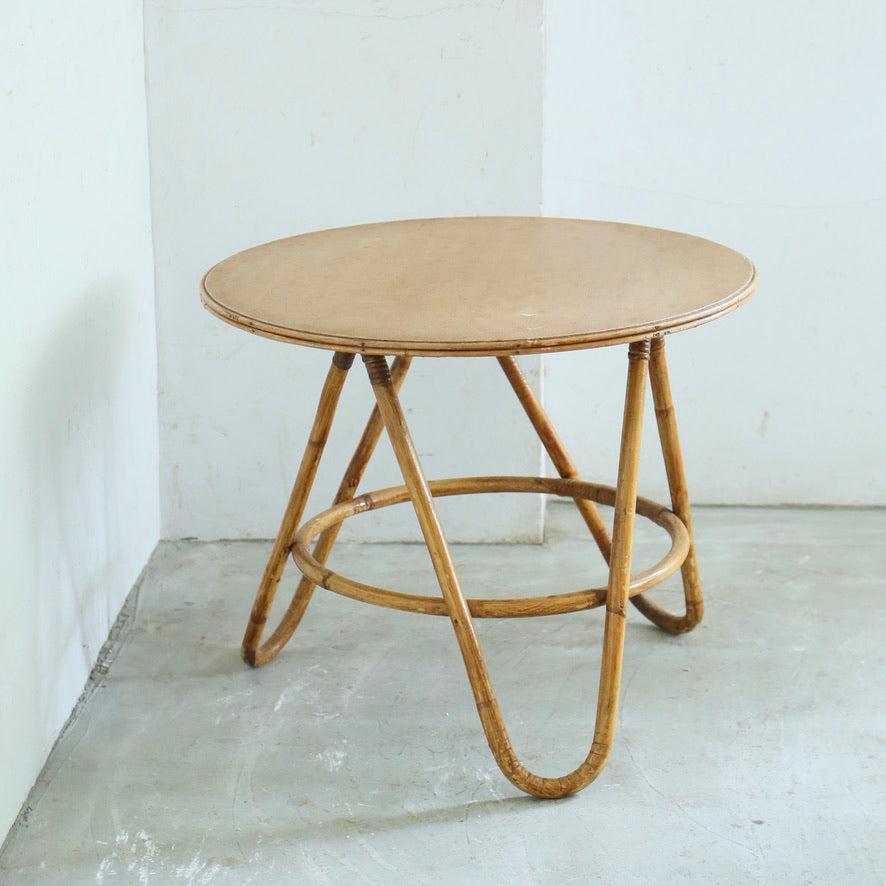 フランス アンティーク ヴィンテージ テーブル  Vintage Rattan Table 202501313